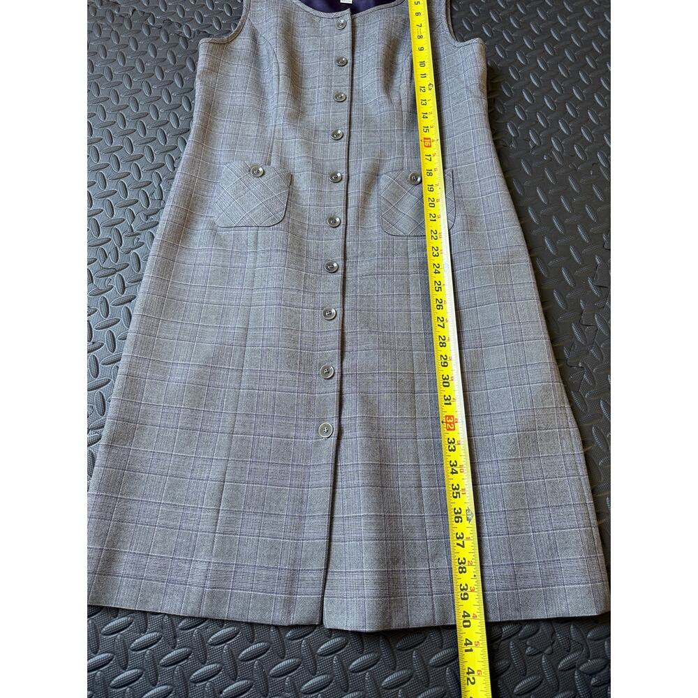 Pendleton Wool Dress Button Front Gray Plaid Made… - image 7
